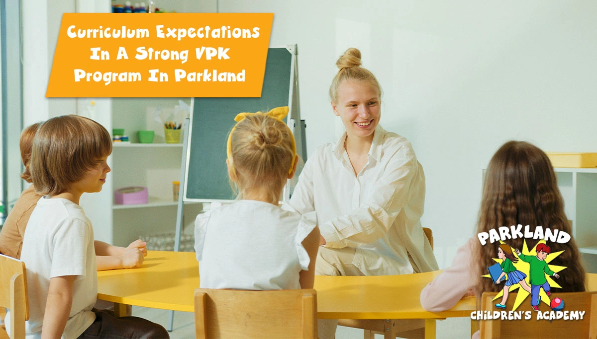 Teacher having a lesson with the young students